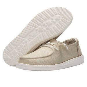 Hey Dude Wendy Sparkling Beige tan gold flat loafer slip on Shoes woman’s 8